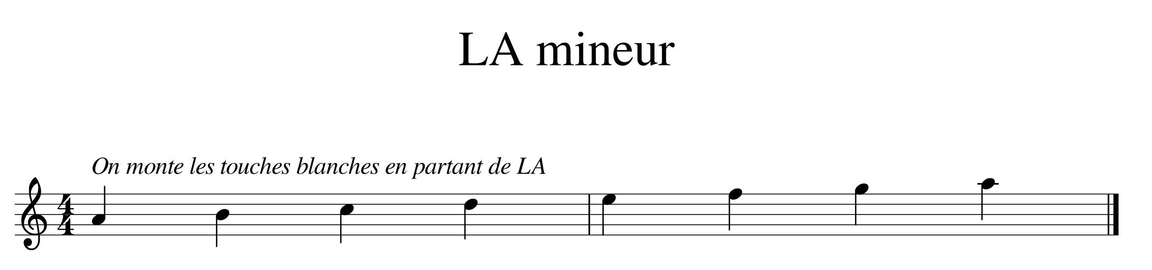 la gamme de La mineur